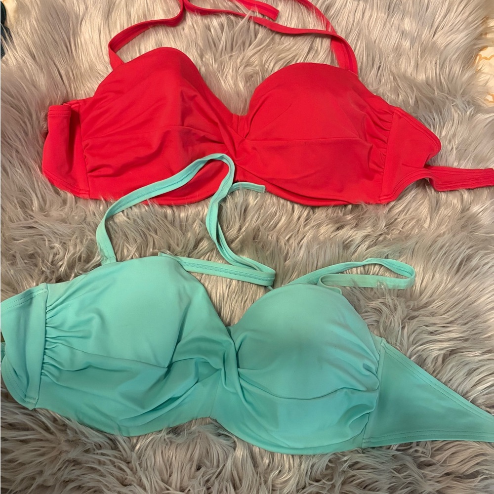 Victoria's Secret Red and Mint Bikinis